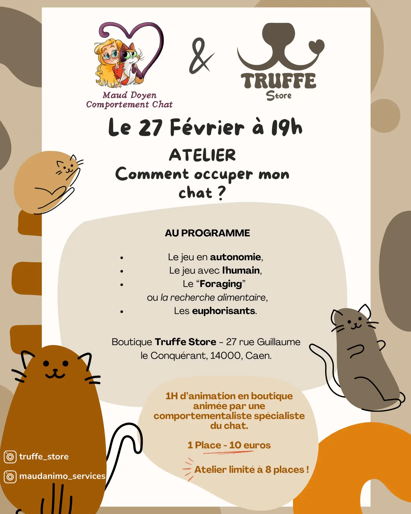 Truffe Store Accessoires alimentation chiens chats affiche atelier
