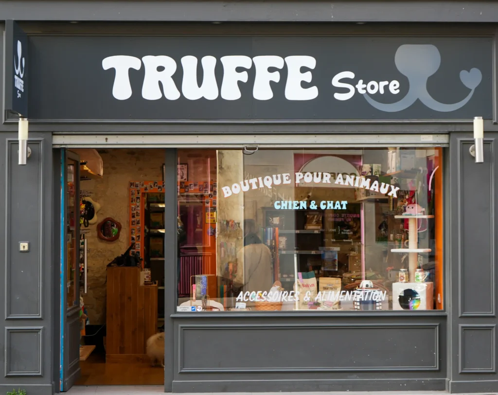 Truffe Store Accessoires alimentation chiens devanture magasin