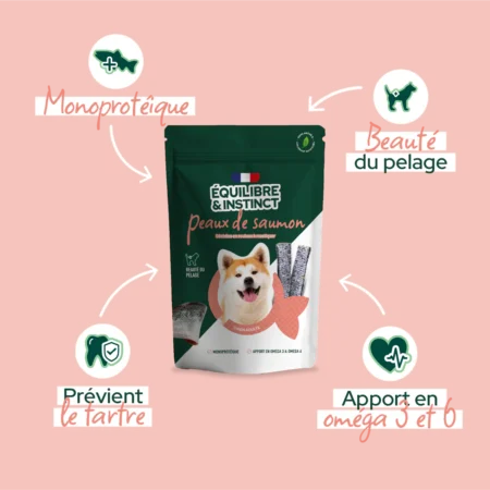 Friandises Peau de Saumon | Équilibre & Instinct 60gr